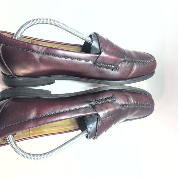Cole Haan Cordovan Moc Toe Burgundy Dress Pinch Penny Loafers Men's 10.5D - Picture 6 of 8